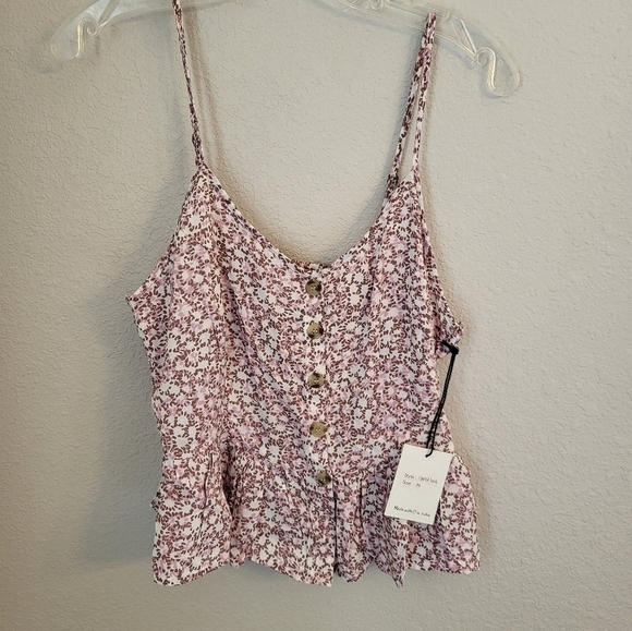 Japna Pink Camisol Type Top with Adjustable Straps Women's Size Medium - Picture 2 of 7